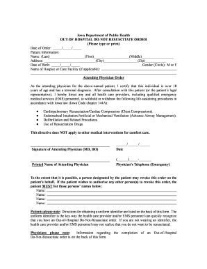 Iowa Out-of-Hospital Do-Not-Resuscitate Order