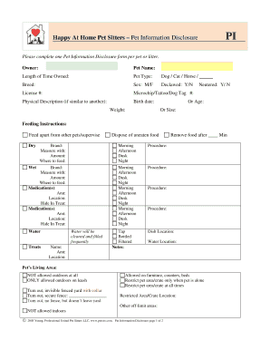 Pet Information Disclosure Form