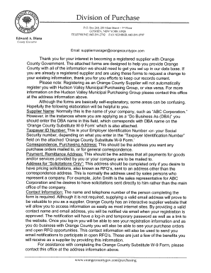 Orange County Substitute W-9 Form