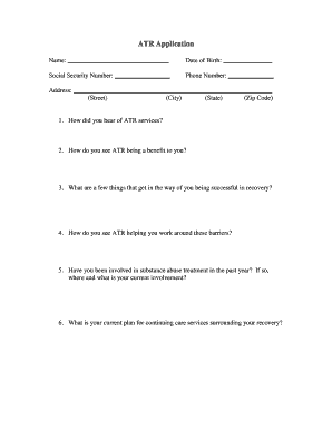 ATR Application Form