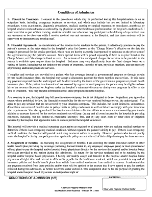 Clear Lake Regional Medical Center Admission Consent Form