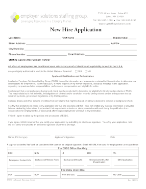New Hire Application Form