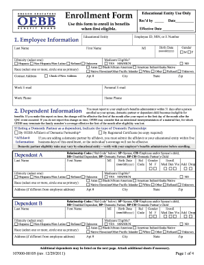 OEBB Employee Benefits Enrollment Form