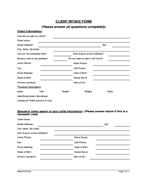 Client Intake Form