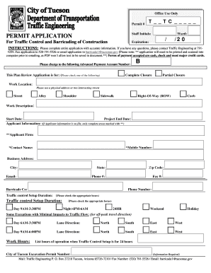 Traffic Control and Barricading Permit Application