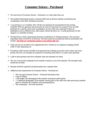 4-H Fashion Revue Purchased Form