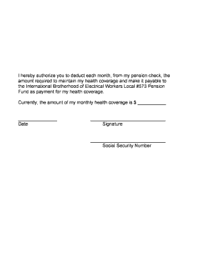 Health Coverage Deduction Authorization