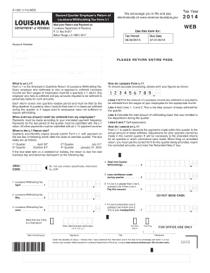 Louisiana Withholding Tax Form L1