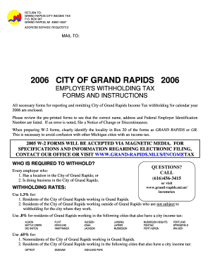 Grand Rapids Employer Withholding Tax Forms