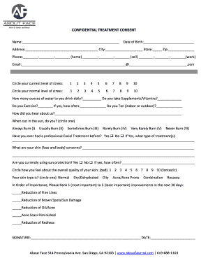 Confidential Treatment Consent Form