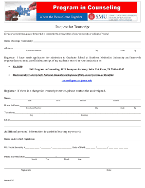 Request for Transcript Form