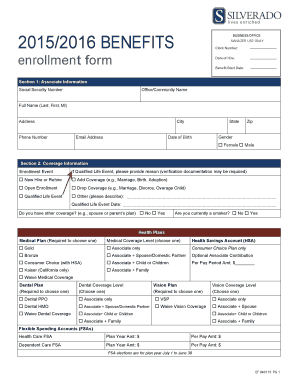 Employee Benefits Enrollment Form