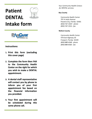 Florida Dental Intake Form