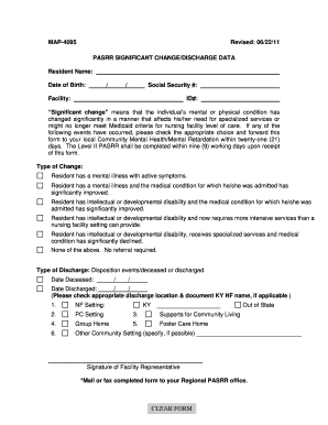Kentucky Significant Change in Condition Form