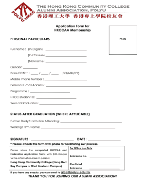 HKCCAA Membership Application Form