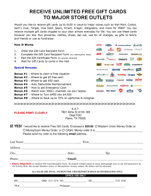 Gift Card Recipient Form