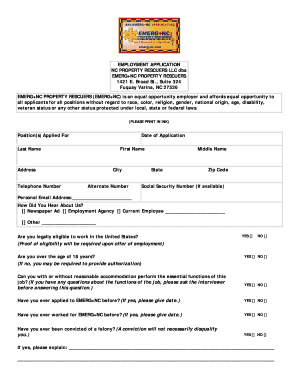 Employment Application Form