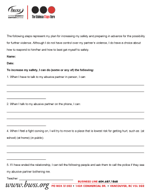 Domestic Violence Safety Plan
