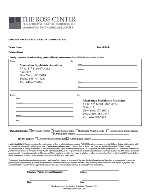 Consent for Release of Patient Information