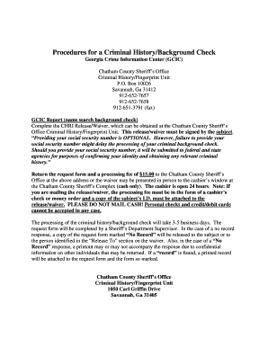 Georgia Criminal History Background Check Waiver