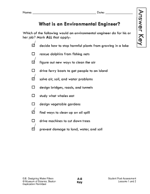 Environmental Engineer Job Description Quiz