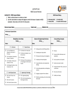 NGSS Lesson Review Form