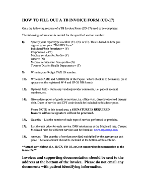 TB Invoice Form CO-17
