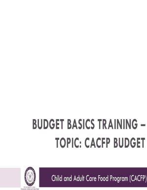 CACFP Budget Training Acknowledgment