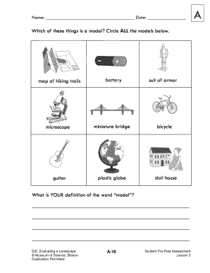Model Identification Worksheet