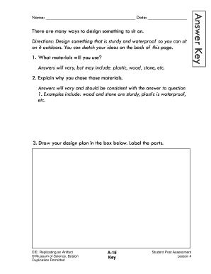 EiE Replicating an Artifact Student Post Assessment