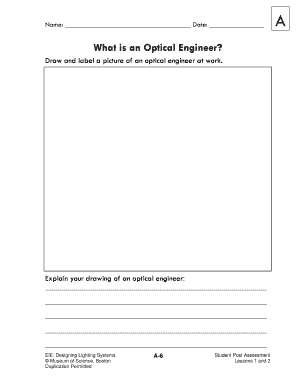 Optical Engineer Student Assessment Form
