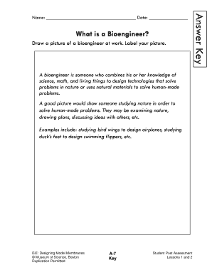 Bioengineer Student Post Assessment