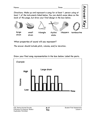 Student Post Assessment Song Representation
