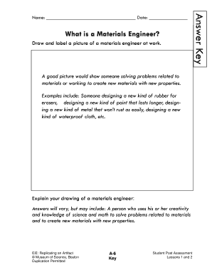 Materials Engineer Activity Sheet