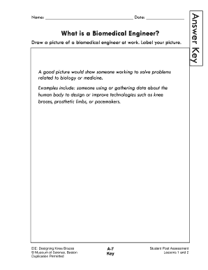 Biomedical Engineer Student Post Assessment