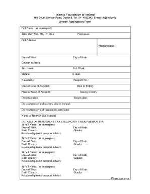 Umrah Application Form