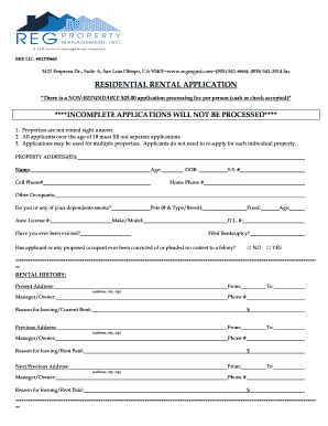 Electrical inspection checklist - RESIDENTIAL RENTAL APPLICATION - regmgmtcom