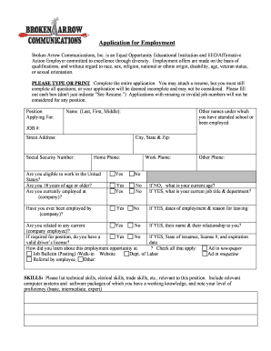 Employment Application Form