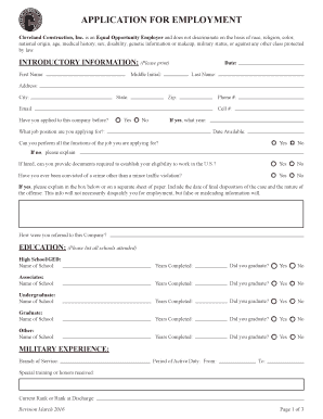 Employment Application Form