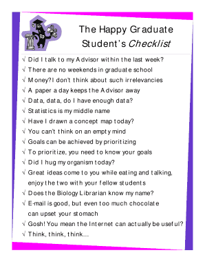 Student's Graduate Checklist