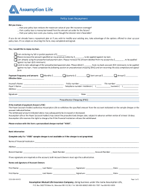 Policy Loan Repayment Form