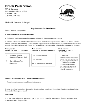 Illinois Student Enrollment Form