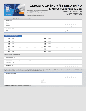 Credit Limit Change Request Form