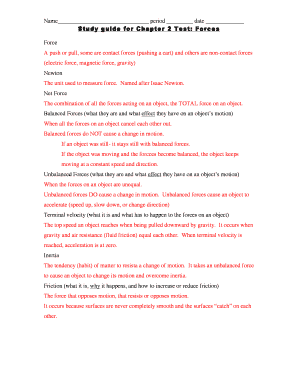 Physics Study Guide: Forces