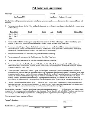 Pet Policy and Agreement
