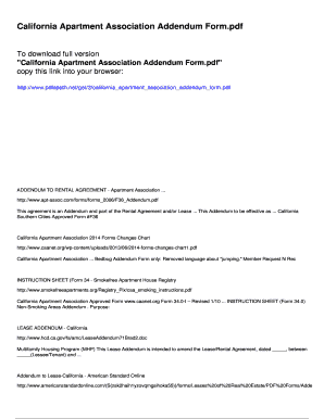 California Apartment Association Addendum Form