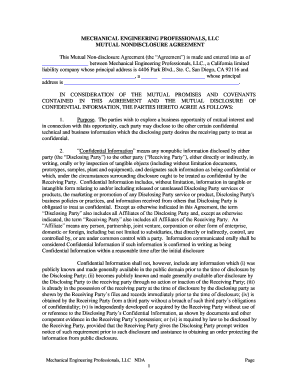 Mutual Non-Disclosure Agreement