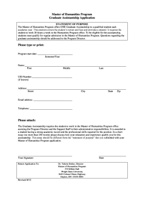 STATEMENT OF PURPOSE - Wright State University - liberal-arts wright