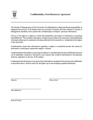 Confidentiality Non-Disclosure Agreement