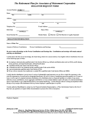 Rollover Request Form
